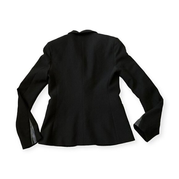 Maje Ritz Black Blazer with Lamb Leather Trim, Size 36FR - Picture 5 of 14